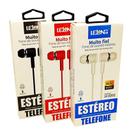 Fone Ouvido Auricular Estereo com Microfone P2, Lelong LE-0202, Cores Variadas