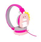Fone ouvido cartoon dino c/microfone e c/fio rosa