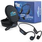 Fones de Ouvido à Prova d'Água H2O Audio TRI 2 Multi-Esportes com Estojo de Carregamento - Condução Óssea, Ouvido Aberto, Submersíveis para Corrida, Ciclismo e Natação - Bluetooth e MP3 Player Integrado (Preto)