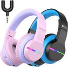 Fones de Ouvido Bluetooth iClever BTH12 Kids - Pacote com 2 e Luzes LED