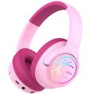 Fones de ouvido Bluetooth iClever BTH18 Kids LED Lights Pink