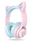Fones de ouvido Bluetooth iClever Cat Ear Kids LED 50H Playtime
