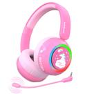 Fones de ouvido Bluetooth infantis JBUNION para meninas, sem fio, com luz LED, limite de volume de 75/85/94 dB, microfone, cartão de unicórnio, rosa, dobráveis para crianças e adolescentes, para viagem/iPad/avião Fones de ouvido Bluetooth infantis JBUNION para meninas, sem fio, com luz LED, limite de volume de 75/85/94 dB, microfone, cartão de unicórnio, rosa, dobráveis para crianças e adolescentes, para viagem/iPad/avião