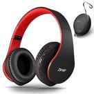 Fones de ouvido Bluetooth ZIHNIC Over-Ear dobráveis sem fio preto/vermelho
