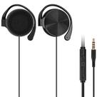 Fones de ouvido Clip On Ear GEEKRIA com fio com microfone preto