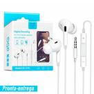 Fones de ouvido Com Fio 3.5mm IntraAuricular Controle de Volume, Multimídia e Microfone HD