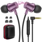 Fones de ouvido com fio ASKUBSKU para laptop Chromebook escolar, roxo