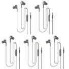 Fones de ouvido com fio e microfone, pacote com 5 unidades (cinza escuro)