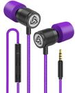 Fones de ouvido com fio LUDOS Ultra com microfone, 5 anos de garantia, roxos