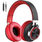 Fones de ouvido COOSII AC01 Over Ear com fio com microfone preto e vermelho