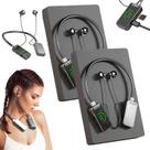 Fones de ouvido de transmissão ao vivo com placa de som sem fio, fones de ouvido de transmissão ao vivo e edição de áudio sem fio, fones de ouvido Bluetooth sem fio à prova d'água com faixa de pescoço com tela, espera ultralonga (F)
