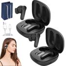 Fones de ouvido Echo Connect Translation, fones de ouvido virtuais, fones de ouvido virtuais, Echo Connect Ear Buds Translate, fones de ouvido de tradução virtual, tradutor intra-auricular portátil, à prova d'água Ipx5 (preto*2)