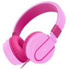 Fones de ouvido ELECDER i36 Kids dobráveis na orelha rosa/rosa