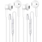 Fones de ouvido GIJIVCOZ USB-C com fio, 2 pares, Hi-Fi com microfone