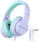 Fones de ouvido iClever HS19 Kids com limitador de volume de microfone roxo