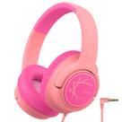 Fones de ouvido iClever Kids com cabo 85dBA Safe Volume Pink