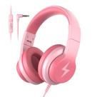 Fones de ouvido infantis Candy Bila com fio, microfone e limitador de volume, rosa