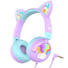 Fones de ouvido infantis iClever Cat Ear LED Light Up 85dBA Safe Volume