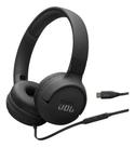Fones de ouvido Jbl Tune 520c com fio USB-c com áudio de alta resolução, preto
