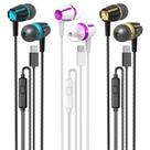 Fones de ouvido Kirababy com fio com microfone USB C In-Ear Black