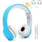 Fones de ouvido KPTEC Kids Safety dobráveis com microfone azul