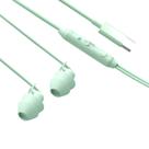 Fones de ouvido para dormir Fones de ouvido intra-auriculares verdes com fio e microfone tipo C