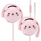 Fones de ouvido QearFun Cat Earbuds para crianças com microfone rosa