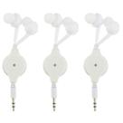 Fones de Ouvido Retráteis Mikikit com Fio (3,5mm) - Pacote com 3 Unidades