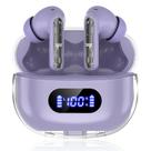 Fones de ouvido sem fio BYDTOOPCBD P1 PRO com microfone de chamada transparente roxo