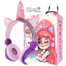 Fones de ouvido sem fio charlxee Unicorns Kids com LED 30H Playtime