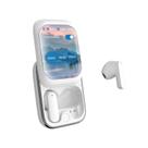 Fones de ouvido sem fio com tela de toque colorida inteligente branca