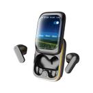 Fones de ouvido sem fio com tela de toque colorida inteligente preta