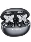 Fones de ouvido sem fio Kinglucky Clip-On Butterfly Earrings pretos