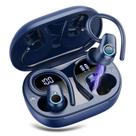 Fones de ouvido sem fio Poounur H9 Bluetooth 5.3 Sport 50H Deep Blue
