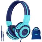 Fones de ouvido SIMOLIO para crianças - meninos, volume limitado, com fio e microfone