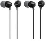 Fones de Ouvido Sony MDREX15LP (Pretos) - Pacote com 2 Fones de Ouvido Sony MDREX15LP (Pretos) - Pacote com 2