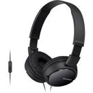 Fones de ouvido Sony ZX Series MDR-ZX110AP com microfone - preto Fones de ouvido Sony ZX Series MDR-ZX110AP com microfone - preto