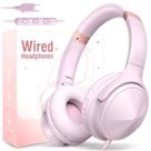 Fones de ouvido VkingMoR USB-C com fio, over-ear, dobráveis, rosa Fones de ouvido VkingMoR USB-C com fio, over-ear, dobráveis, rosa