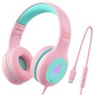 Fones de ouvido Wuopzf Kids USB C com fio e luzes LED 85dB