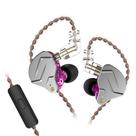 Fones de ouvido YINYOO KZ ZSN Pro 1DD 1BA híbridos com fio e microfone roxo