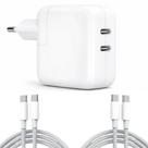 Fonte 2 Cabos 50w Usbc Duplo Compatível com Iphone 15 16 17 Pro Max