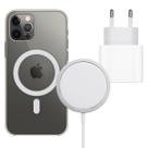 Fonte 20W Turbo Tipo C com Capa Magnética e Carregador Inducão para iPhone12, 12 Pro e Max