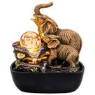 Fonte Água Decorativa De Mesa 18cm Queda Led Bivolt Elefante