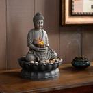 Fonte Buddha de mesa GOSSI de 28,4 cm de altura com luz reflexiva
