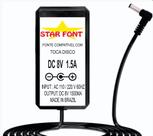 Fonte Carregador DC 8V Bivolt Para Toca-Disco Vitrola Pulse Sinatra Fonte Carregador DC 8V Bivolt Para Toca-Disco Vitrola Pulse Sinatra