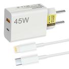 Fonte Carregador de Parede Adaptador USB-C Pd 45W Compativel iPhone Turbo Cabo Usb C Lightning