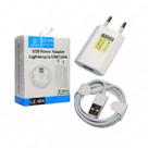 Fonte Carregador Para Celular Ios Cabo Lightning 1m + Fonte 5V LE-404 Lehmox