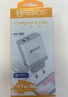Fonte carregador turbo hrebos 18w type-c + usb