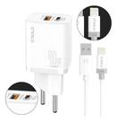 Fonte Carregador Turbo Rápido 40w Duas Entradas Compatível Iphone Tipo C e USB - Lightning Fonte Carregador Turbo Rápido 40w Duas Entradas Compatível Iphone Tipo C e USB - Lightning