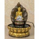 Fonte Cascata Água Resina Decorativa C/ Bomba Buda Meditação